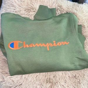 Champion Kids Green Script Fleece Hoodie